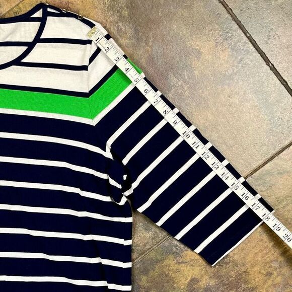 Allison Daley Stripe 3/4 Sleeve Blouse 2X - Picture 5 of 10